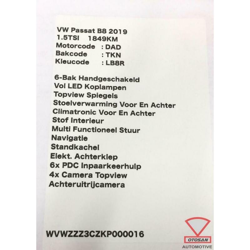 VW Passat B8 2019 Stijl Bekleding Bagage Links 3G9858831