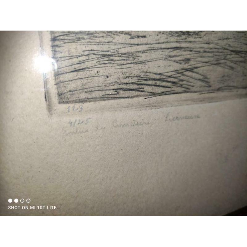 eau forte entree en cimetiere signe jos delfosse
