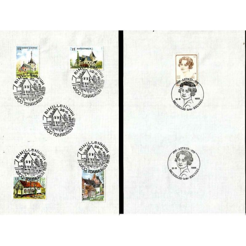 België 1985 Verzorgde afstempeling op blad 130 x 260 mm