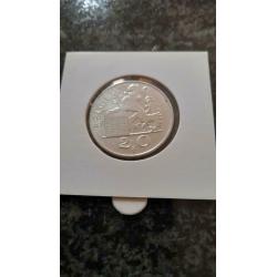 Prachtige Prins Karel 20 Frank 1951 Vlaams zilver