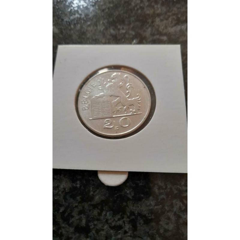 Prachtige Prins Karel 20 Frank 1951 Vlaams zilver