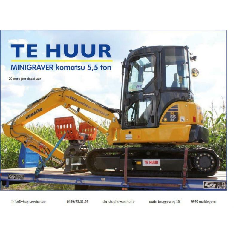 te huur graafmachine en weidemann