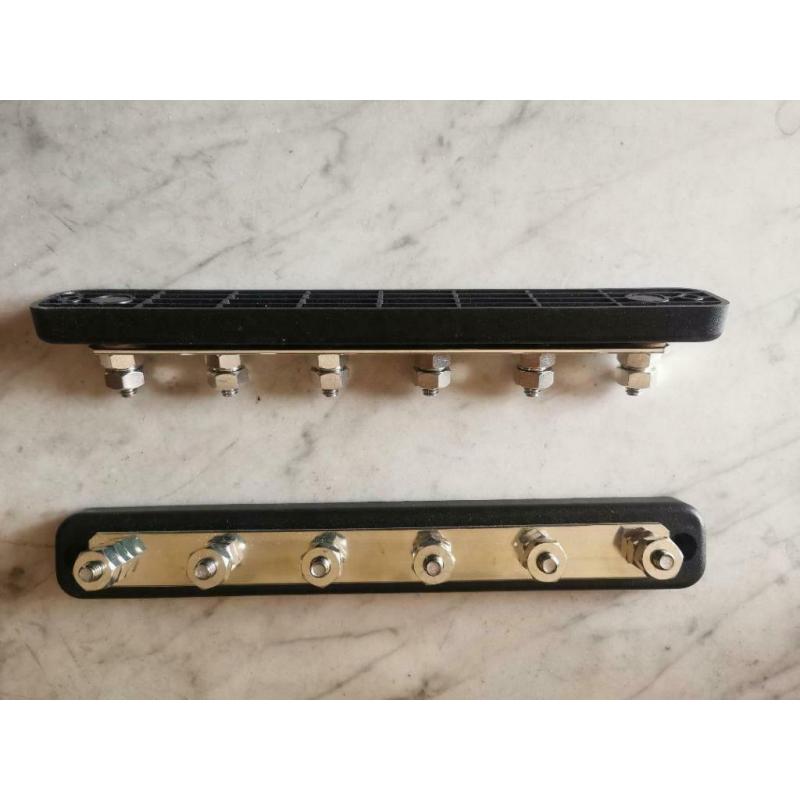Verdeelrail / massastrip / busbar 6-voudig
