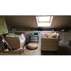 Rieten Fauteuil set Rotan stijl