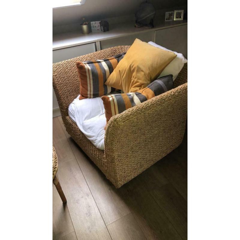 Rieten Fauteuil set Rotan stijl