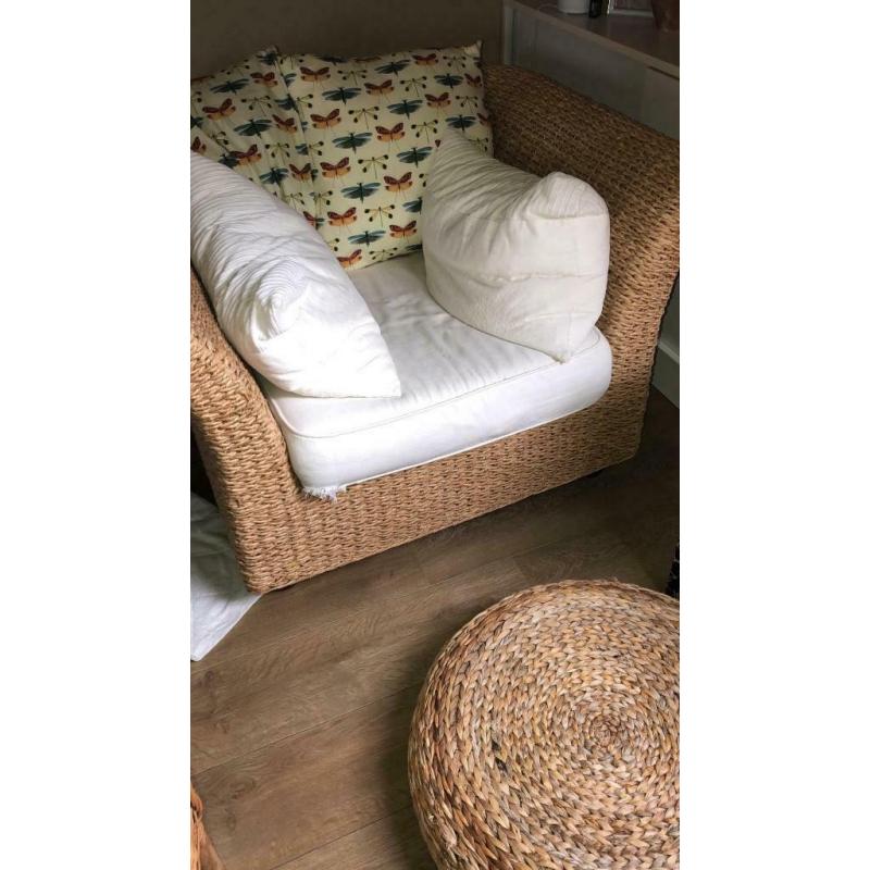 Rieten Fauteuil set Rotan stijl